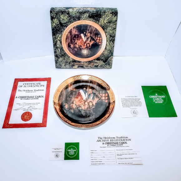 A Christmas Carol Heirloom Tradition Limited Edition Collectors Plate - Picture 1 of 9